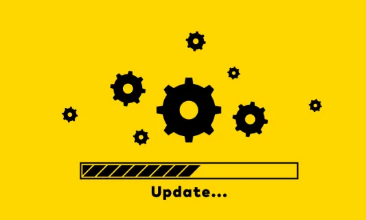 Update vector illustration. Software update for computer, tablet and smartphone. Vector illustration for Business and Advertising.