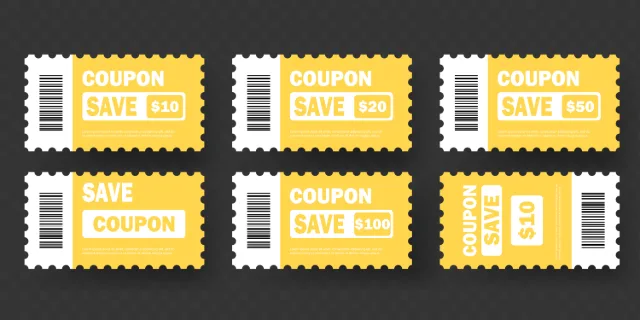 Gift voucher icon set. Online shopping. Coupon certificate. Vector line icon for Business and Advertising.