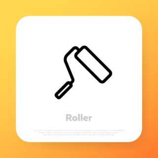 Roller icon. Construction instrument icon. Vector line icon for Business and Advertising.