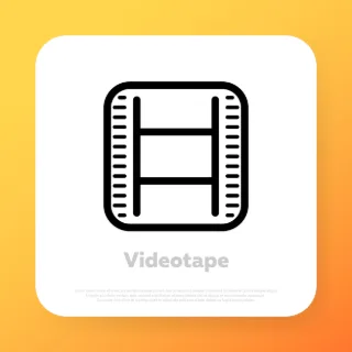 Photo strip icon. Film negative strip. Vintage style. Vector line icon for Business and Advertising.