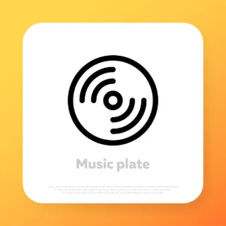 Vinyl disk icon. Music plate. Jukebox olies culture. Vector line icon for Business and Advertising.
