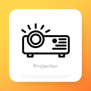 Presentation projector icon. Vector line icon for Business and Advertising.