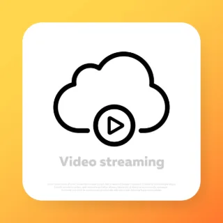 Video streaming icon. Video player. Vector line icon for Business and Advertising.