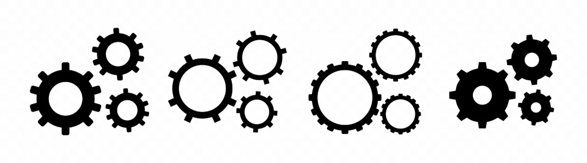 Gear icon set. Setting sign. Simple symbol for logo, web, app. Vector line icon for Business and Advertising.