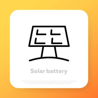 Solar battery panel icon. Solar energy. Solar battery symbol for your web site design, logo, app, UI. Vector line icon for Business and Advertising.
