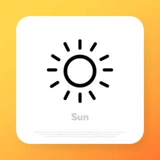 Sun icon. Sunshine. Solar energy concept. Sun symbol for your web site design, logo, app, UI. Vector line icon for Business and Advertising.