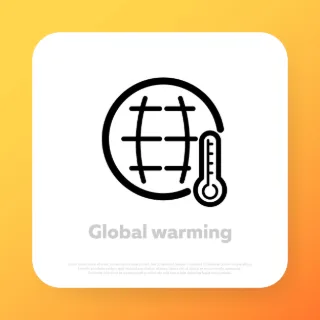 Global warming icon. Natural disaster, Environment danger. Vector line icon for Business and Advertising.