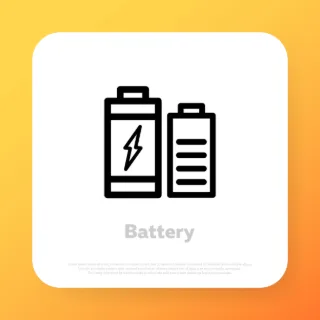 Battery icon. Charger phases illustration. Vector line icon for Business and Advertising.