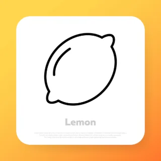 Lemon line icon. Citrus fruit. Vitamine C. Vector line icon for Business and Advertising.