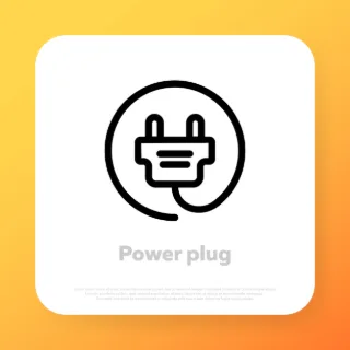 Electric plug. Electricity. Vector line icon for Business and Advertising.