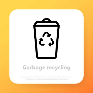 Recycling trash icon. Save environment concept. Vector line icon for Business and Advertising.