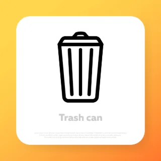 Trash can icon. Vector line icon for Business and Advertising.