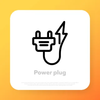 Electric plug. Electricity. Vector line icon for Business and Advertising.