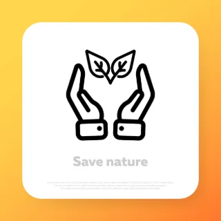 Save nature icon. Save environment concept. Vector line icon for Business and Advertising.