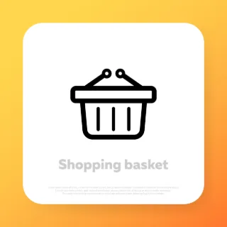 Shopping basket icon. Online shopping. Ecommerce. Vector line icon for Business and Advertising.