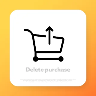 Delete from shopping basket icon. Online shopping concept. Ecommerce. Vector line icon for Business and Advertising.