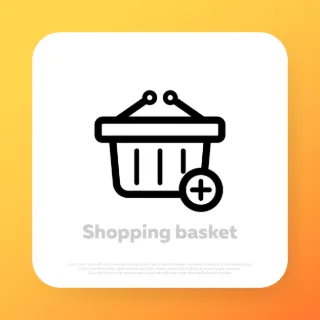 Add to shopping basket icon. Online shopping. Ecommerce. Vector line icon for Business and Advertising.