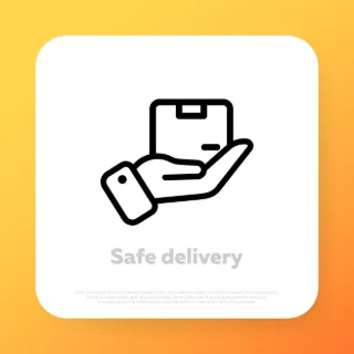 Safe delivery icon. Delivery service. Stay home concept. Vector line icon for Business and Advertising.
