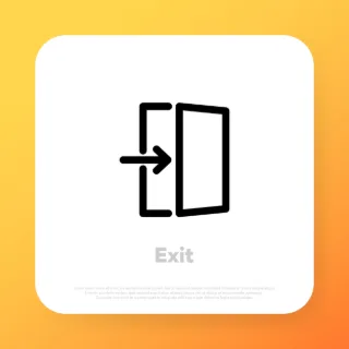 Exit icon. Emergency door. Vector line icon for Business and Advertising.