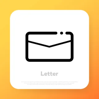 Envelope line icon. Document icon. Message, email. Vector line icon for Business and Advertising.