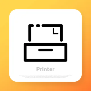 Printer line icon. Photocopy, cartridge, scanner. Vector line icon for Business and Advertising.