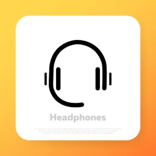 Headphones line icon. Listening music concept. Vector line icon for Business and Advertising.