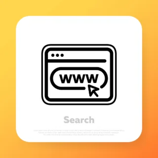 Search bar line icon. Web browser window template. Vector line icon for Business and Advertising.