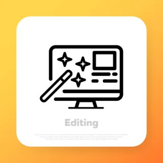 Edit line icon. Correct document concept. Editing mistake. Vector line icon for Business and Advertising.