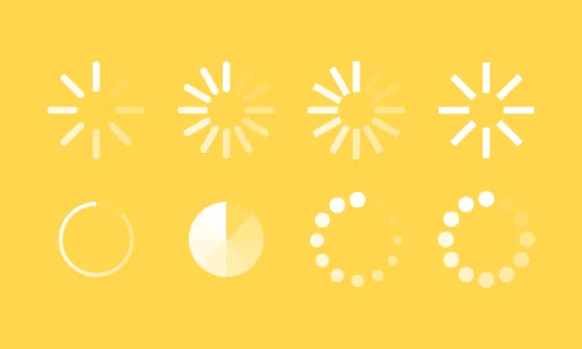 Loading icon set. Progress sign, wait concept. Computer process circle. Vector line icon for Business and Advertising.