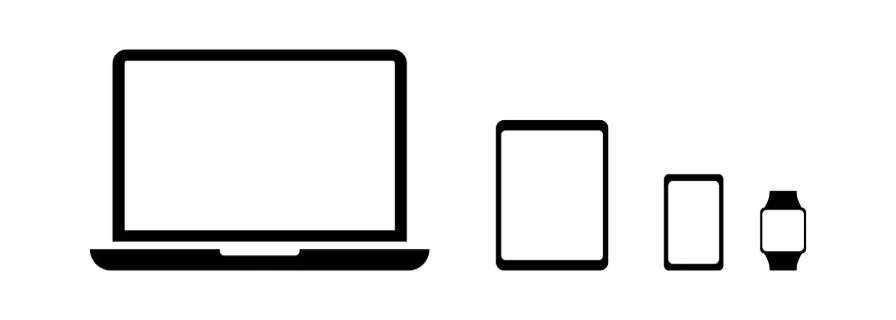Gadgets device icon set. Laptop, tablet, smartphone and smart watches icon set. Vector line icon for Business and Advertising.