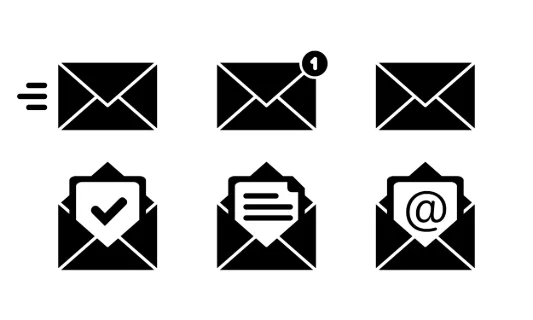 Envelope icon set. Email document. Newsletter sign. Vector line icon for Business and Advertising.