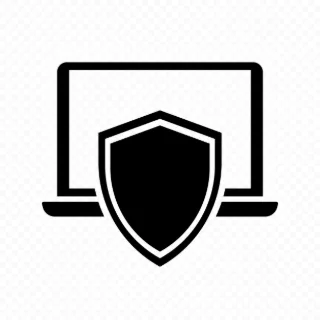 Laptop icon. Cyber security, protect your computer. Notebook with shield. Privacy protection concept. Vector line icon for Business and Advertising.