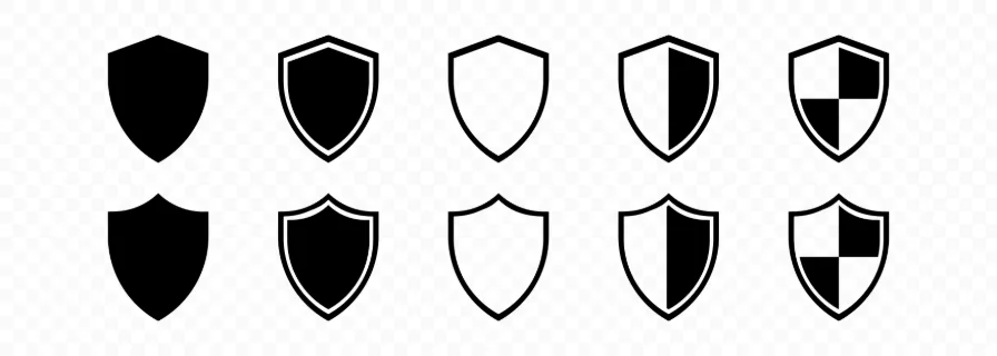 Shield icon set. Privacy protection concept. Vector line icon for Business and Advertising.