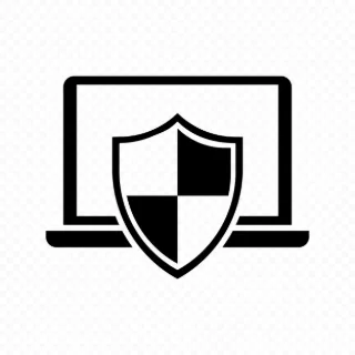 Laptop Cyber security icon vector. Protect your computer. Notebook with shield. Privacy protection concept. Vector line icon for Business and Advertising.