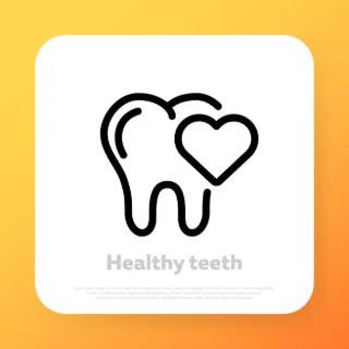 Healthy teeth icon. Oral dental hygiene concept. Vector line icon for Business and Advertising.