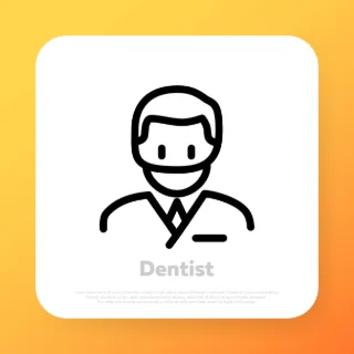 Dentist icon. Teeth doctor. Dental clinic. Vector line icon for Business and Advertising.