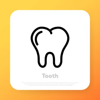 Tooth icon. Health care concept. Dentistry. Vector line icon for Business and Advertising.