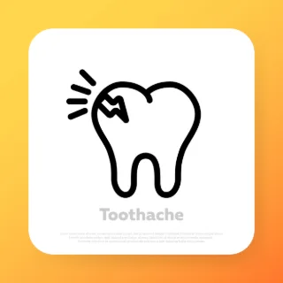 Toothache icon. Problems with teeth. Severe pain in teeth. Vector line icon for Business and Advertising.