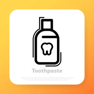 Toothpaste icon. Teeth health care concept. Dental care product. Vector line icon for Business and Advertising.
