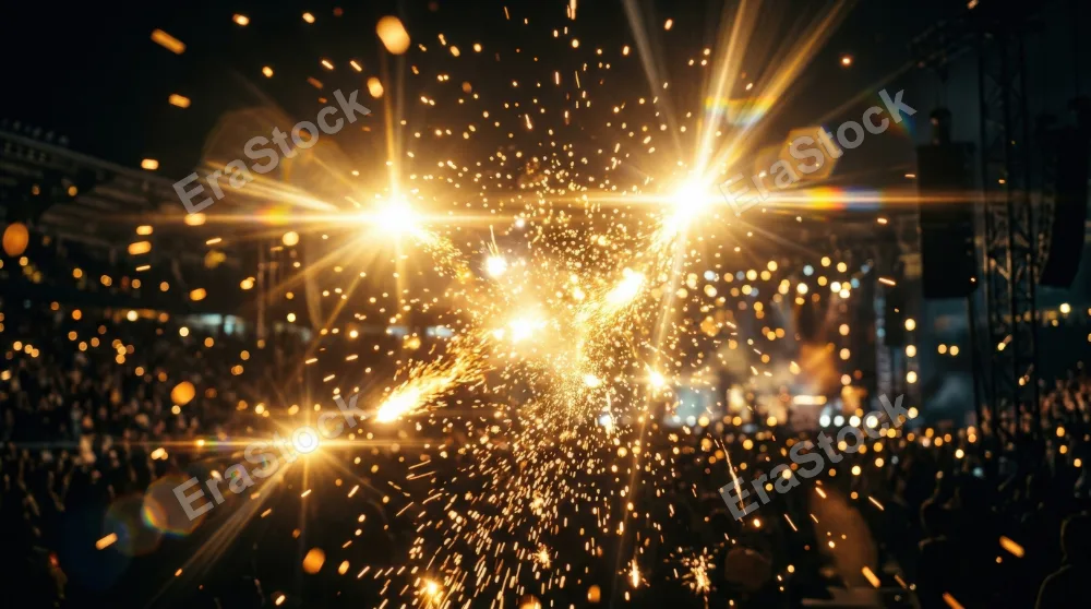 A collection of golden glowing lights, lens flares, flashes and sparks, radiant cinematic shimmer, ultra-realistic, no logos.