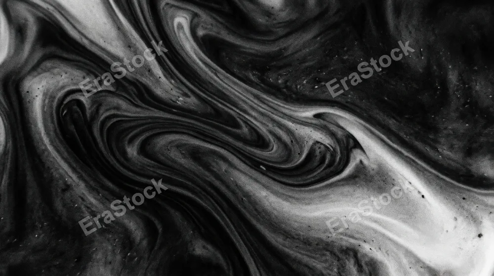 Black and white abstract liquid flow gradient with grainy noise texture, smooth monochrome movement, dramatic minimalist atmosphere, ultra-realistic, no logos.