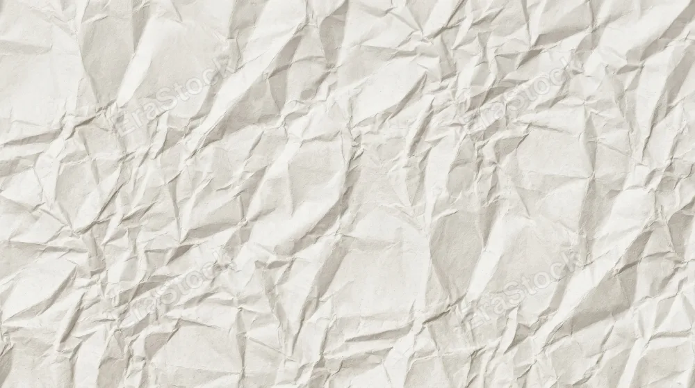 A seamless white crumpled paper surface with tileable wrinkles, crisp folds and clean high-resolution craft texture, ultra-realistic, no logos.