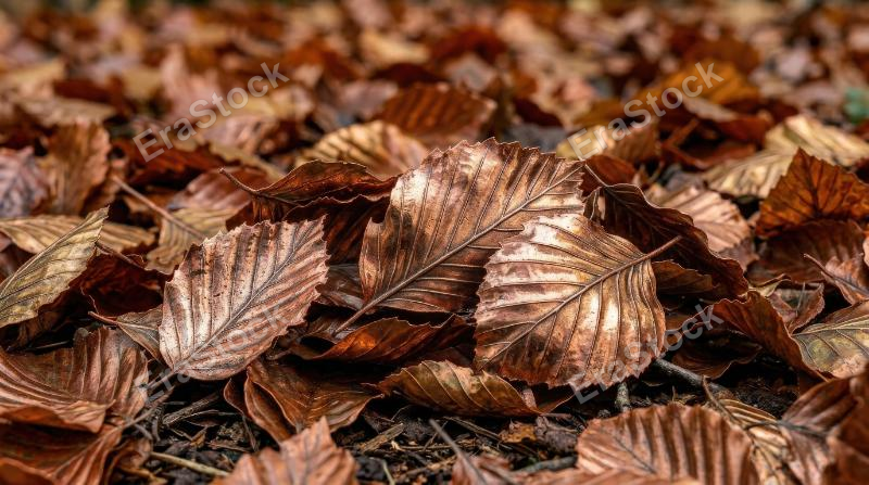 A close-up of densely layered orange leaves with rich texture and subtle metallic sheen, vivid autumn color and tactile depth, ultra-realistic, no logos.