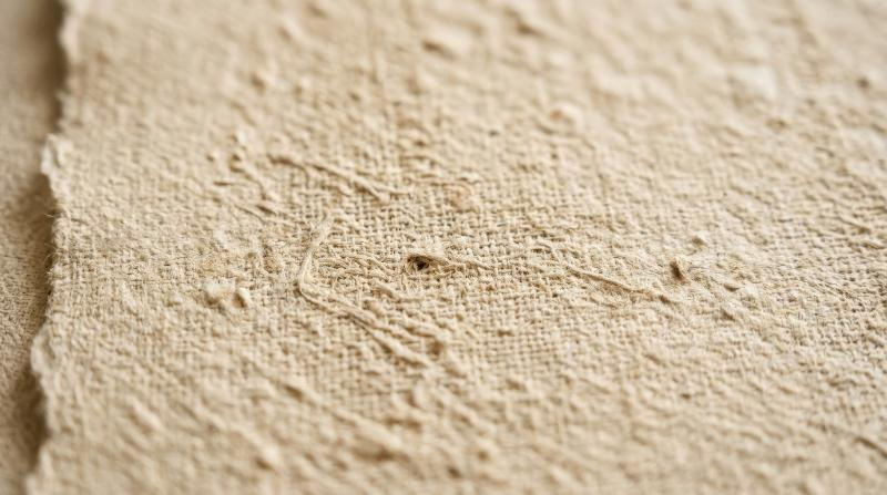 A soft beige textured surface resembling natural fabric and handmade paper, subtle grain, warm tactile calm and understated premium elegance, ultra-realistic, no logos.