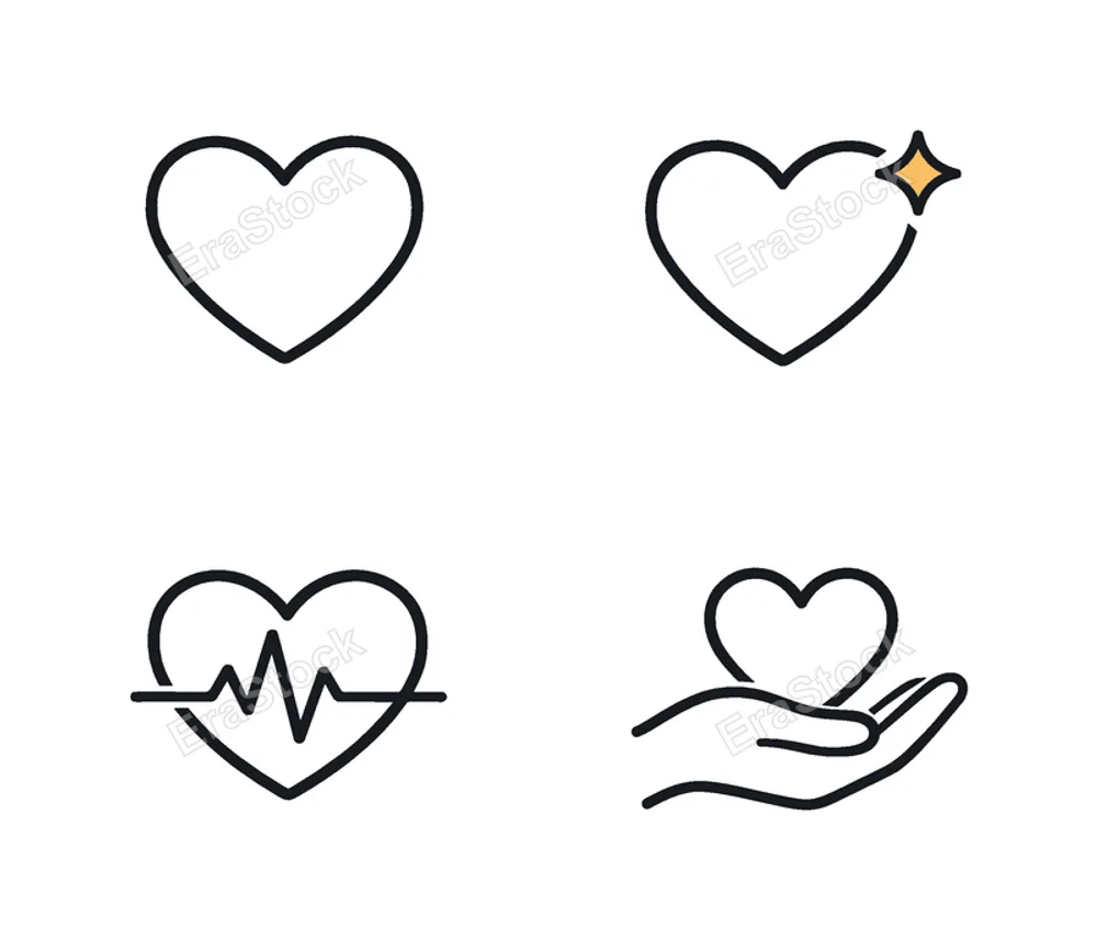 Heart symbols representing love connection and emotional communication in modern lifestyle and relationship themes designed for universal greeting and wellness visuals, a