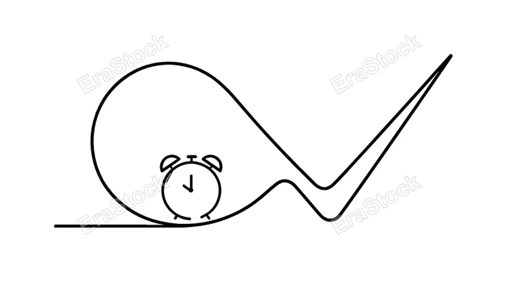 Strengthening discipline and maintaining consistent routines for long term personal effectiveness, a flowing line forming a closed loop that gradually transforms into a