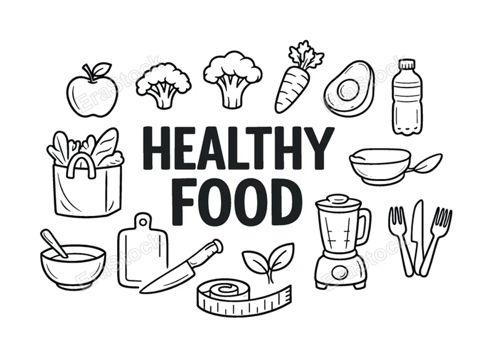 Healthy meal planning and balanced diet lifestyle concept focused on preparing nutritious food, organizing grocery choices and maintaining consistent healthy eating habits