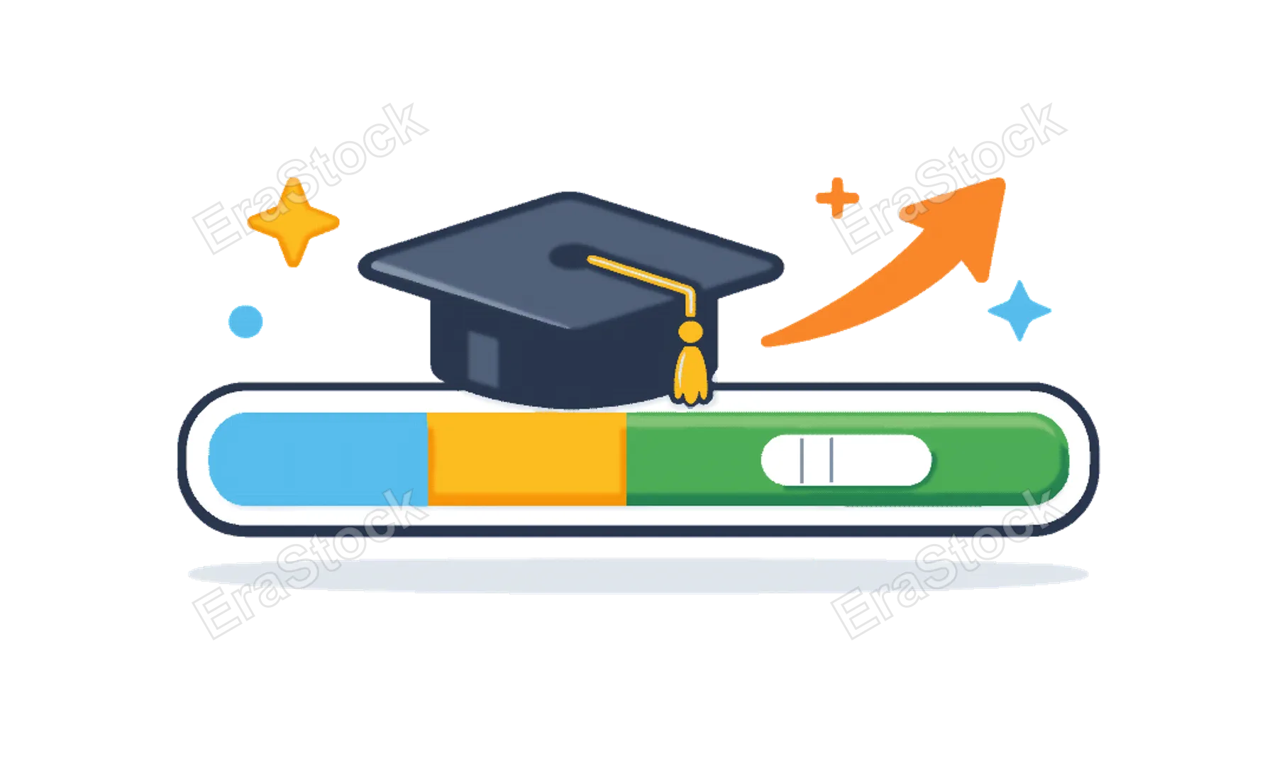 Learning progress and skill development tracking in an educational or professional environment focused on measuring improvement over time, a progress bar combined with a