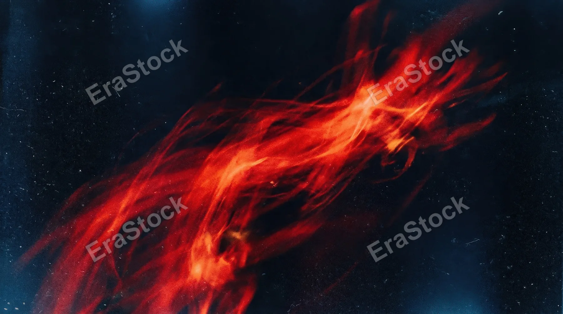 Abstract red light leak on black with motion blur, cool blue lens tint and grainy film texture forming a dramatic retro contrast, ultra-realistic, no logos.