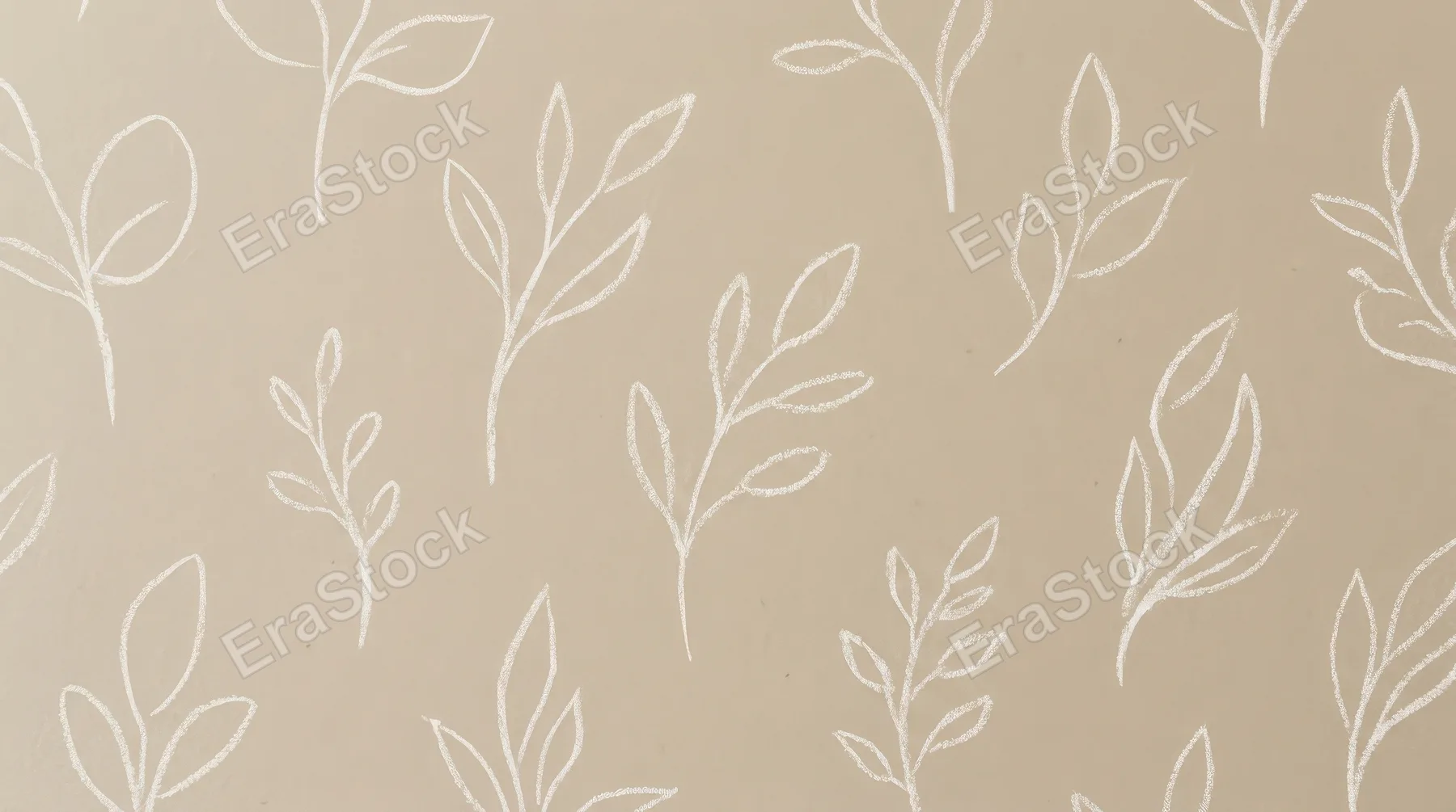 Minimal beige abstract leaf pattern with soft chalk-like outlines, modern botanical spacing and calm neutral atmosphere, ultra-realistic, no logos.